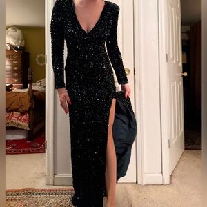 GREEN SEQUIN Long Sleeve
Formal Prom Pageant Evening
Wedding Gown Dress M 6/8